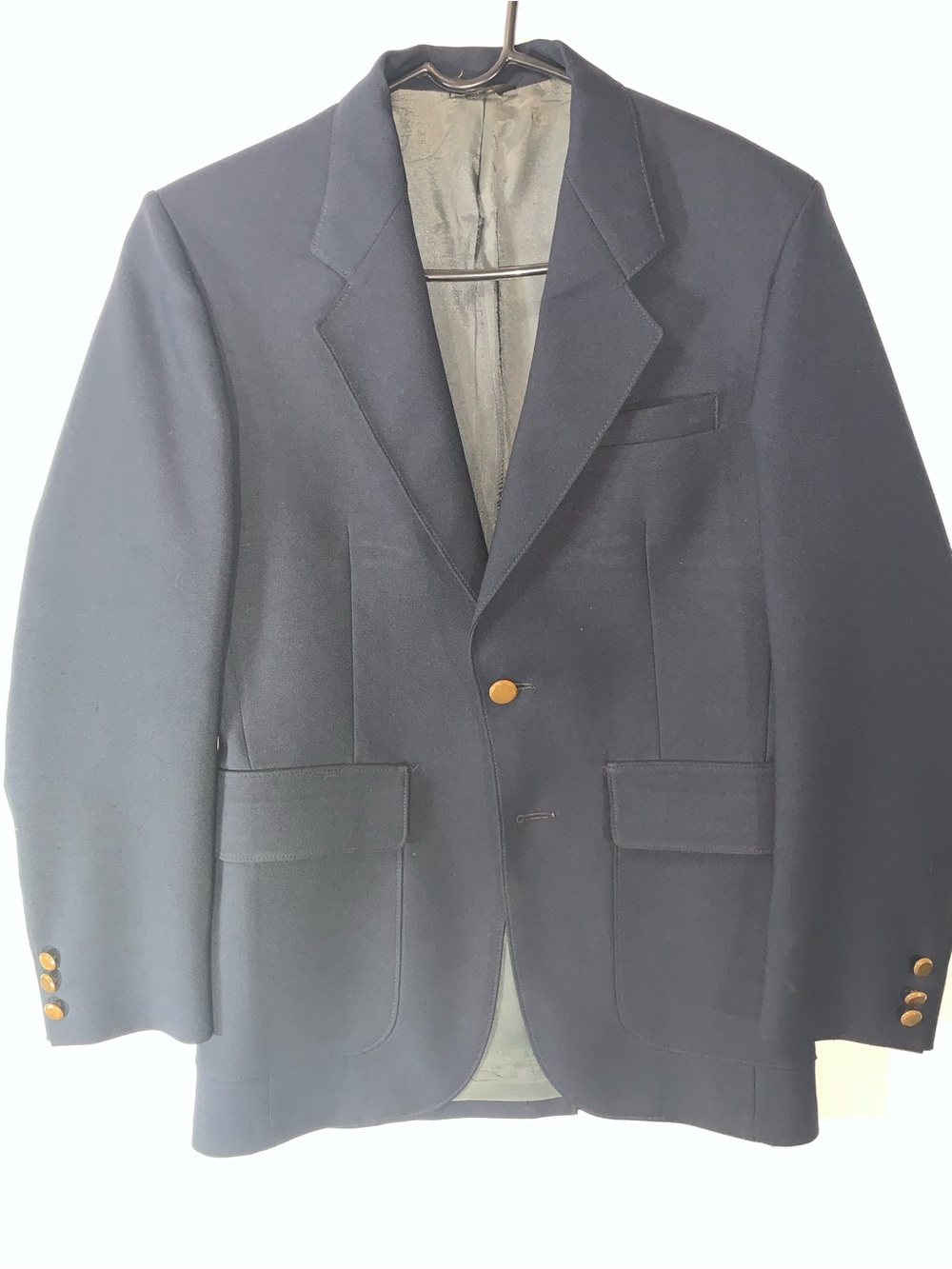 Levi's Sportswear 36R Navy Single-Breasted Blazer w/ Brass Buttons Action Suit